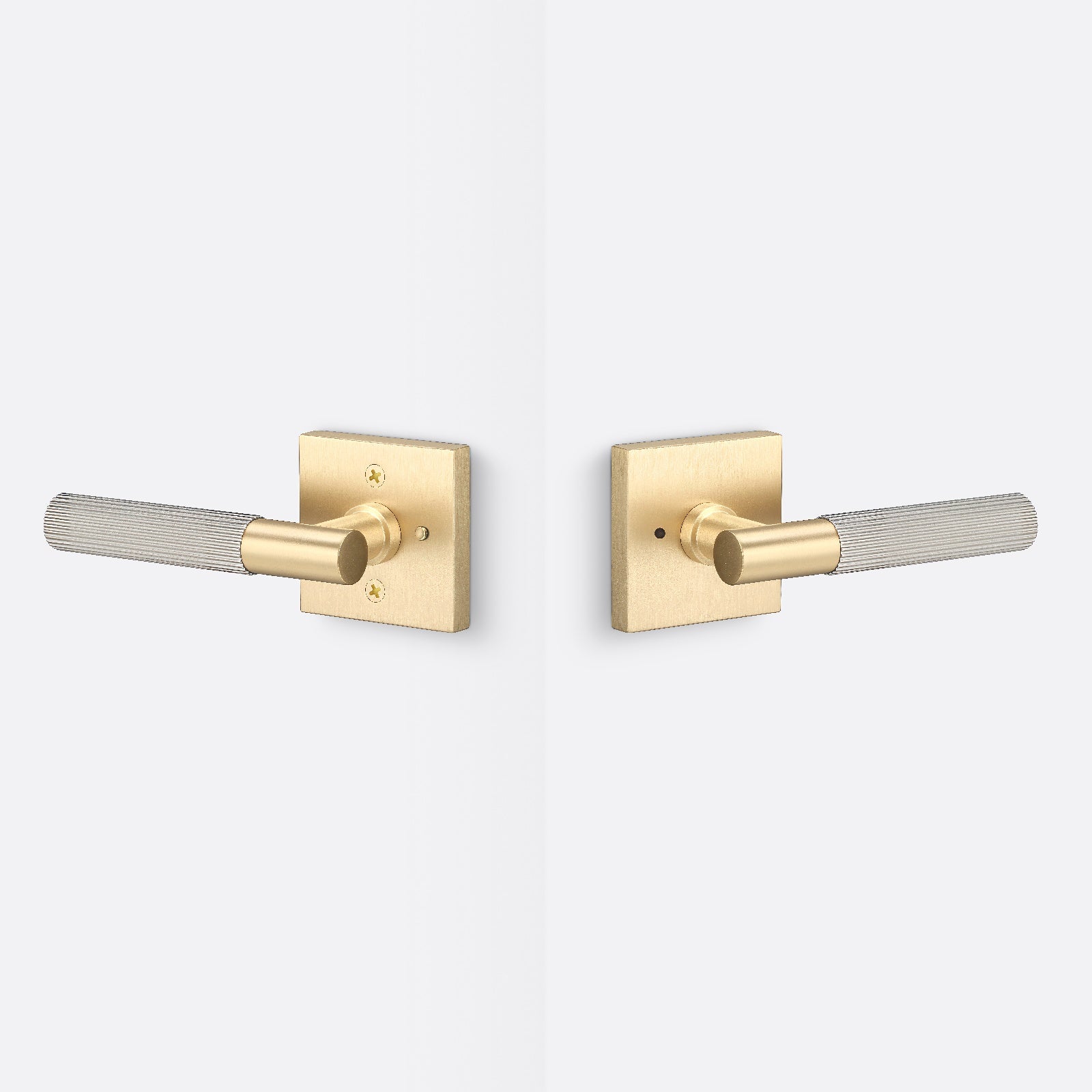 Sure-Loc AP102-SQ-GRIP-SKN Straight Knurled Grip Privacy Door Lever with Aspra Square Rosette