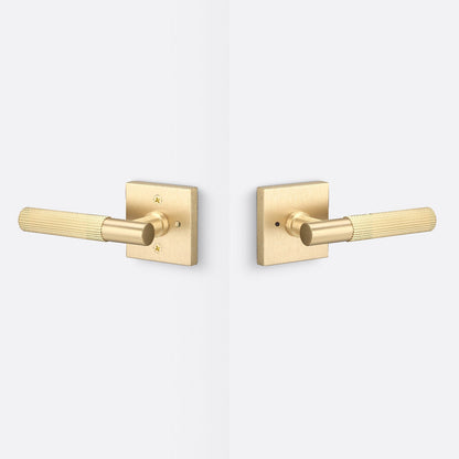 Sure-Loc AP102-SQ-GRIP-SKN Straight Knurled Grip Privacy Door Lever with Aspra Square Rosette