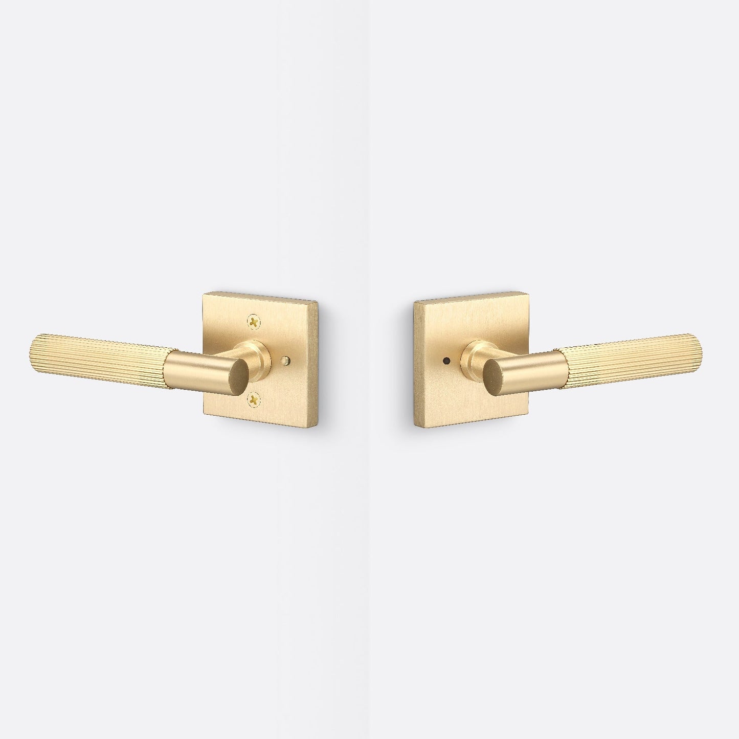 Sure-Loc AP102-SQ-GRIP-SKN Straight Knurled Grip Privacy Door Lever with Aspra Square Rosette
