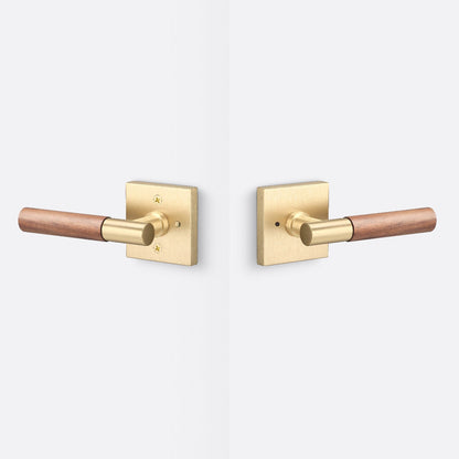 Sure-Loc AP102-SQ-GRIP-WN Walnut Grip Privacy Door Lever with Aspra Square Rosette