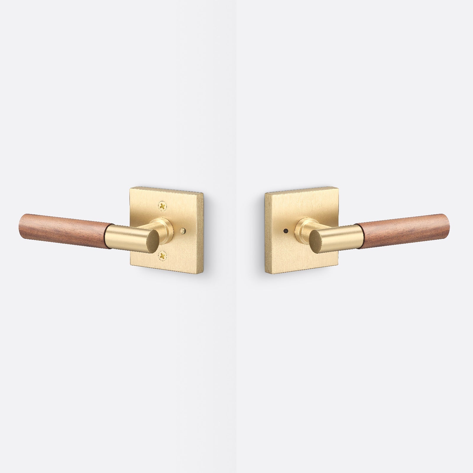 Sure-Loc AP102-SQ-GRIP-WN Walnut Grip Privacy Door Lever with Aspra Square Rosette