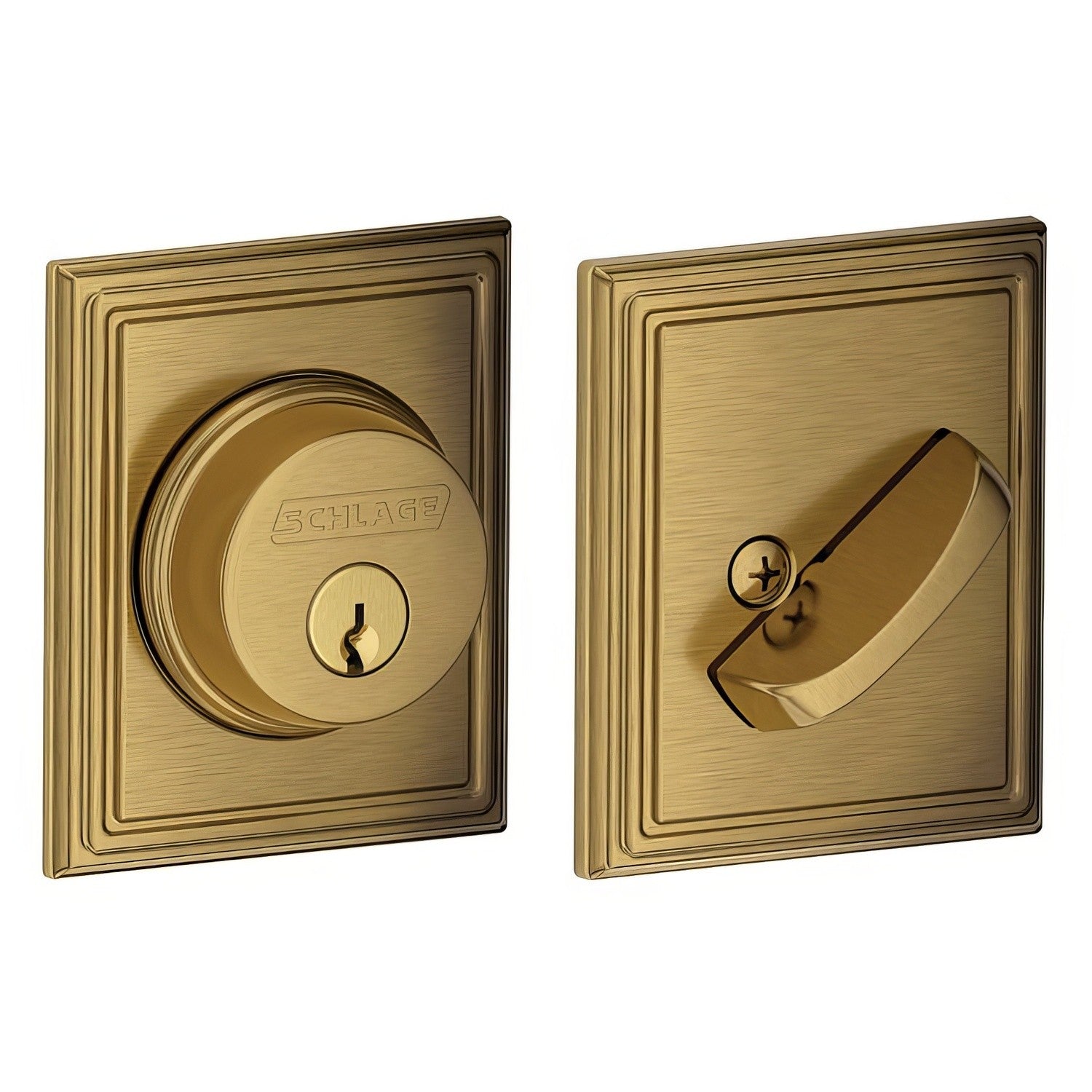 Schlage B60ADD Single Cylinder Deadbolt with Addison Rose.