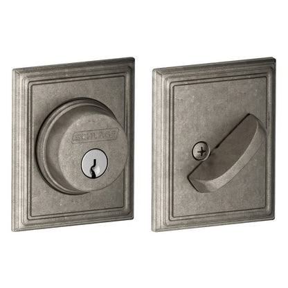 Schlage B60ADD Single Cylinder Deadbolt with Addison Rose.