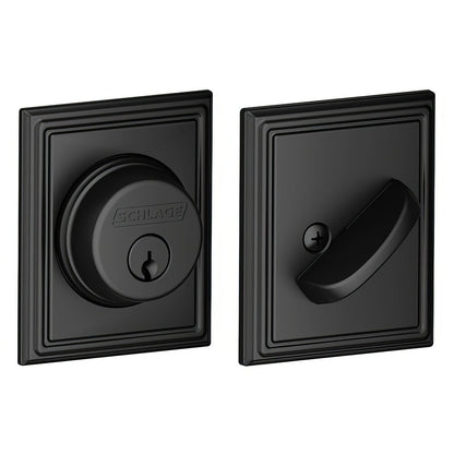 Schlage B60ADD Single Cylinder Deadbolt with Addison Rose.
