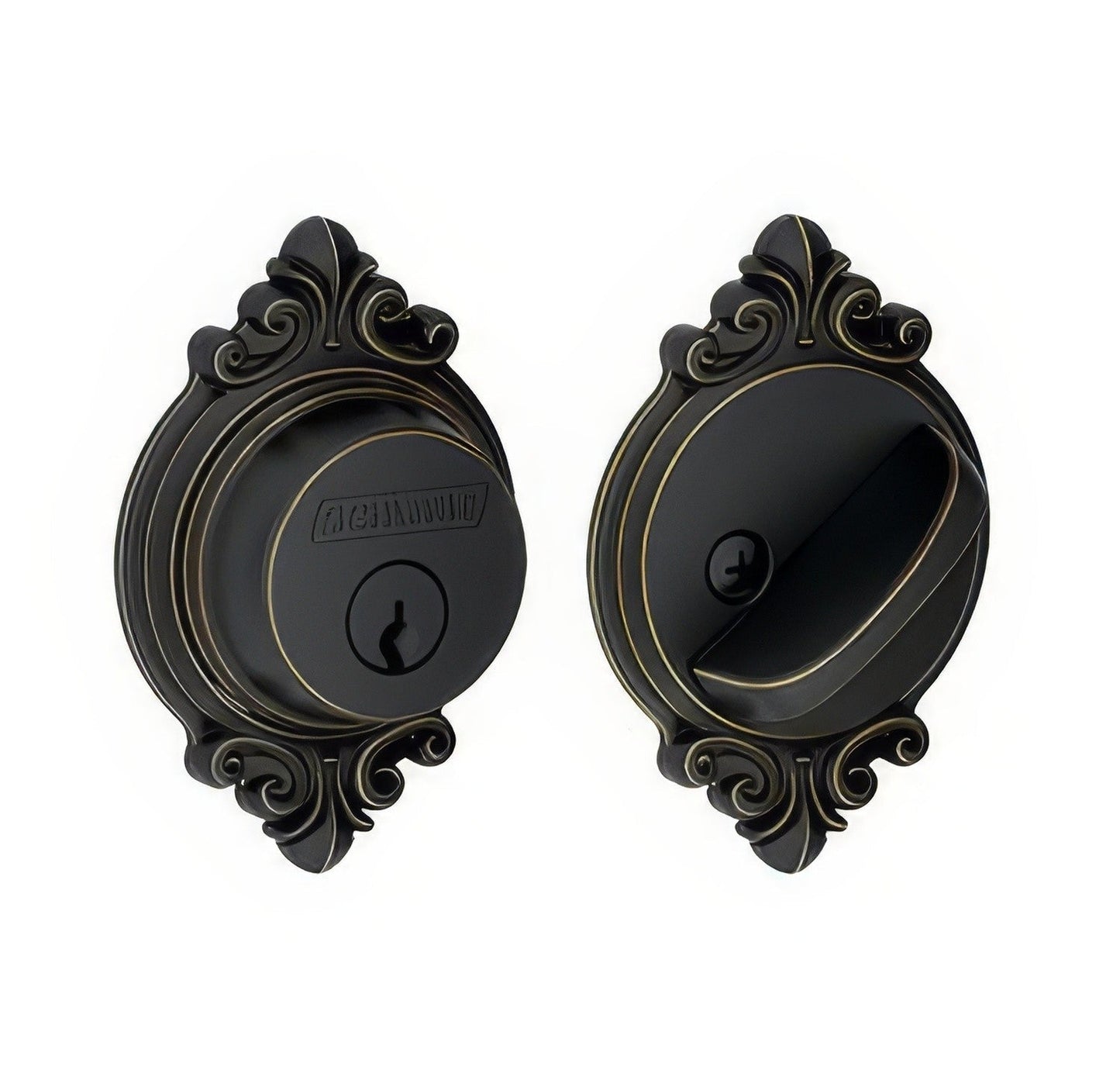 Schlage B60BRK Single Cylinder Deadbolt with Brookshire Rose.