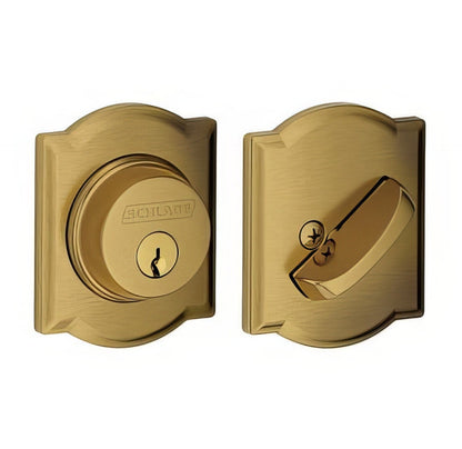 Schlage B60CAM Single Cylinder Deadbolt with Camelot Rose.