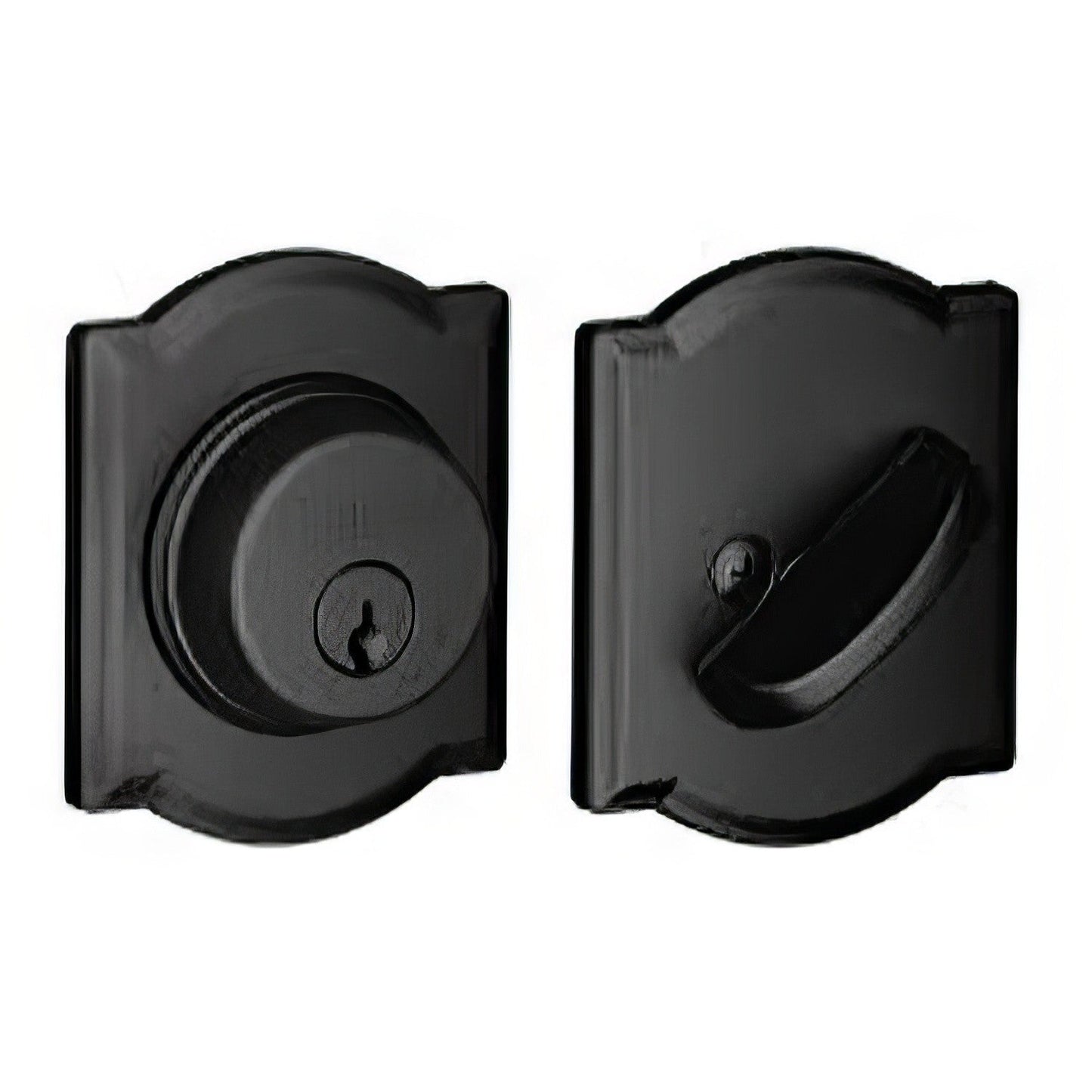 Schlage B60CAM Single Cylinder Deadbolt with Camelot Rose.