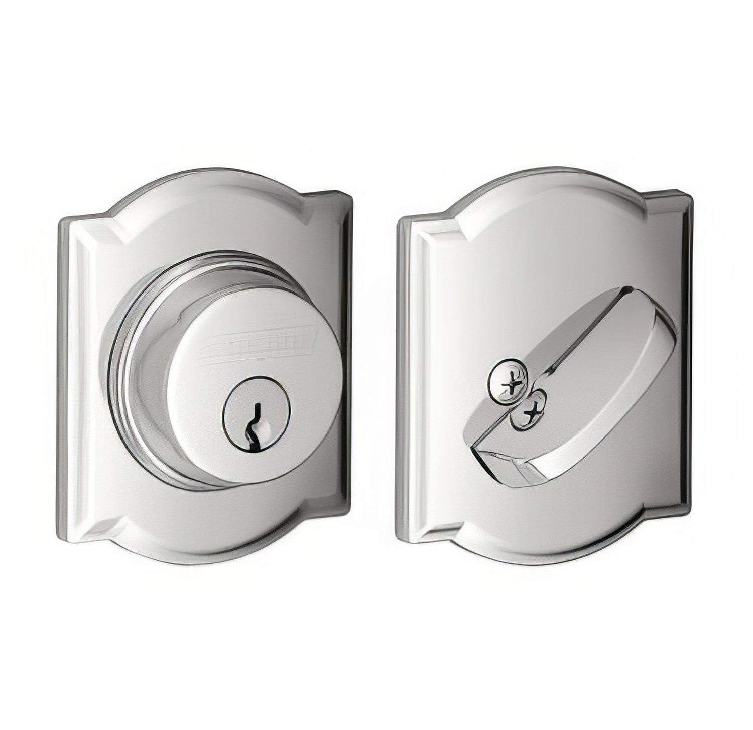 Schlage B60CAM Single Cylinder Deadbolt with Camelot Rose.