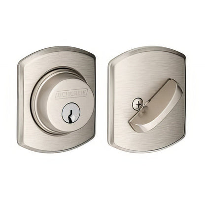 Schlage B60GRW Single Cylinder Deadbolt with Greenwich Rose.