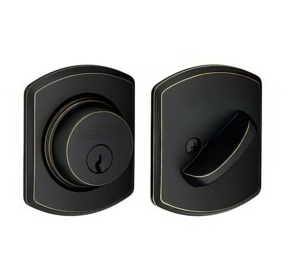Schlage B60GRW Single Cylinder Deadbolt with Greenwich Rose