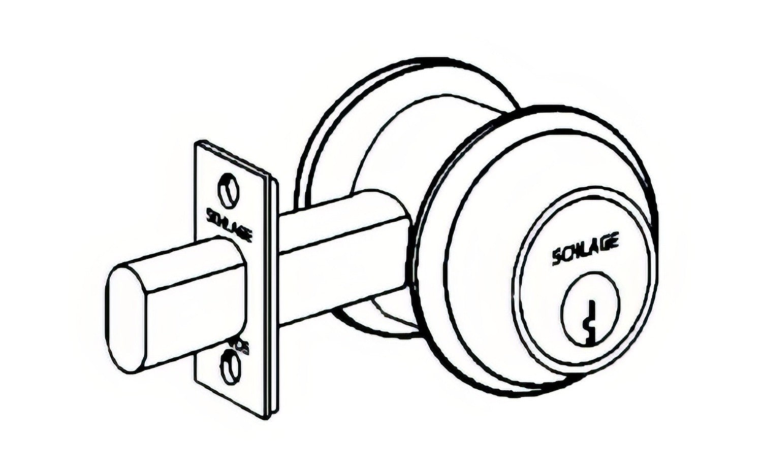 Schlage Commercial B661P One Sided Deadbolt with Interior Blank Plate