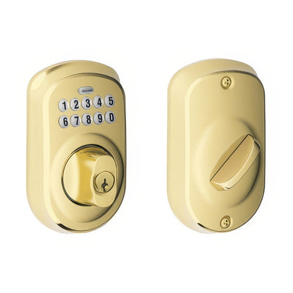 Schlage BE365-PLY Electronic Security Plymouth Keypad Deadbolt