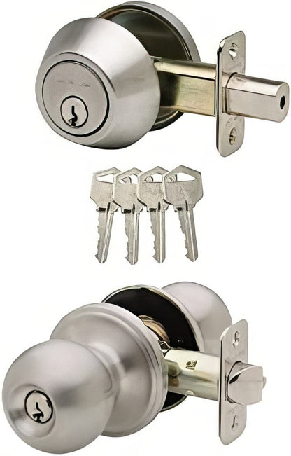 Copper Creek BKDB141 Ball Single Cylinder Keyed Entry Knob Set Combo Pack with Deadbolt.