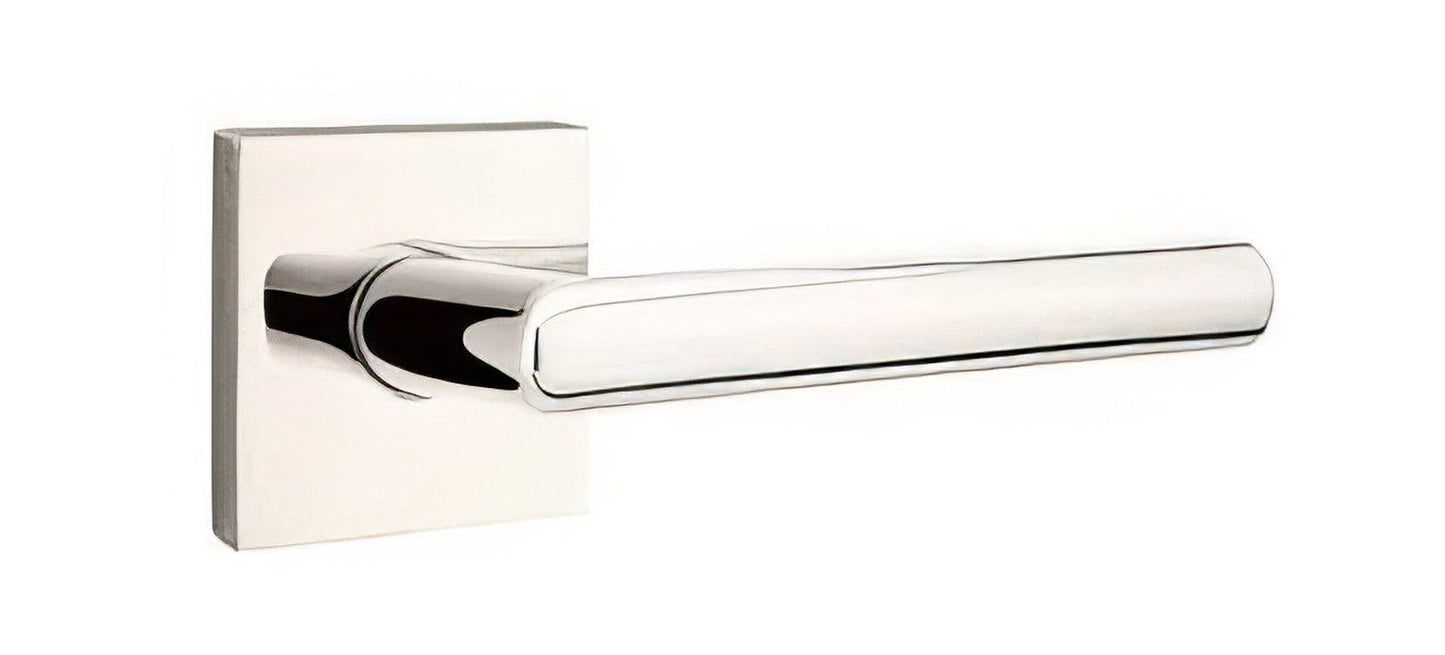 Emtek C5110STUUS Stuttgart Lever 2-3/8" Backset Passage with Square Rose and CF Mechanism