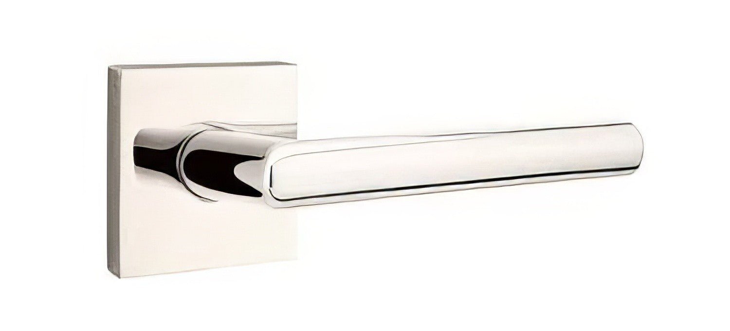Emtek C5110STUUS Stuttgart Lever 2-3/8" Backset Passage with Square Rose and CF Mechanism