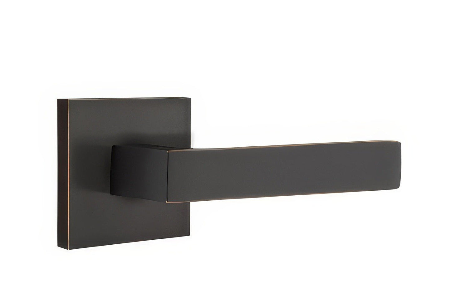 Emtek C5210STUUS Stuttgart Lever 2-3/8" Backset Privacy with Square Rose and CF Mechanism