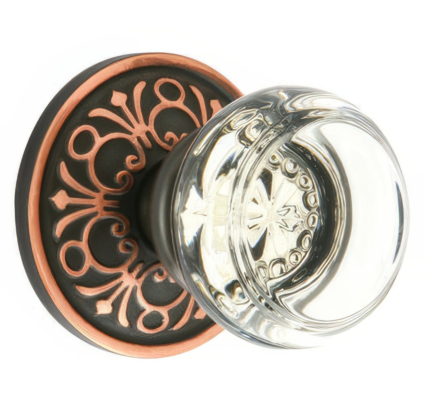 Emtek C8200GT Georgetown Crystal Privacy Door Knob with Brass Rosette and the CF Mechanism