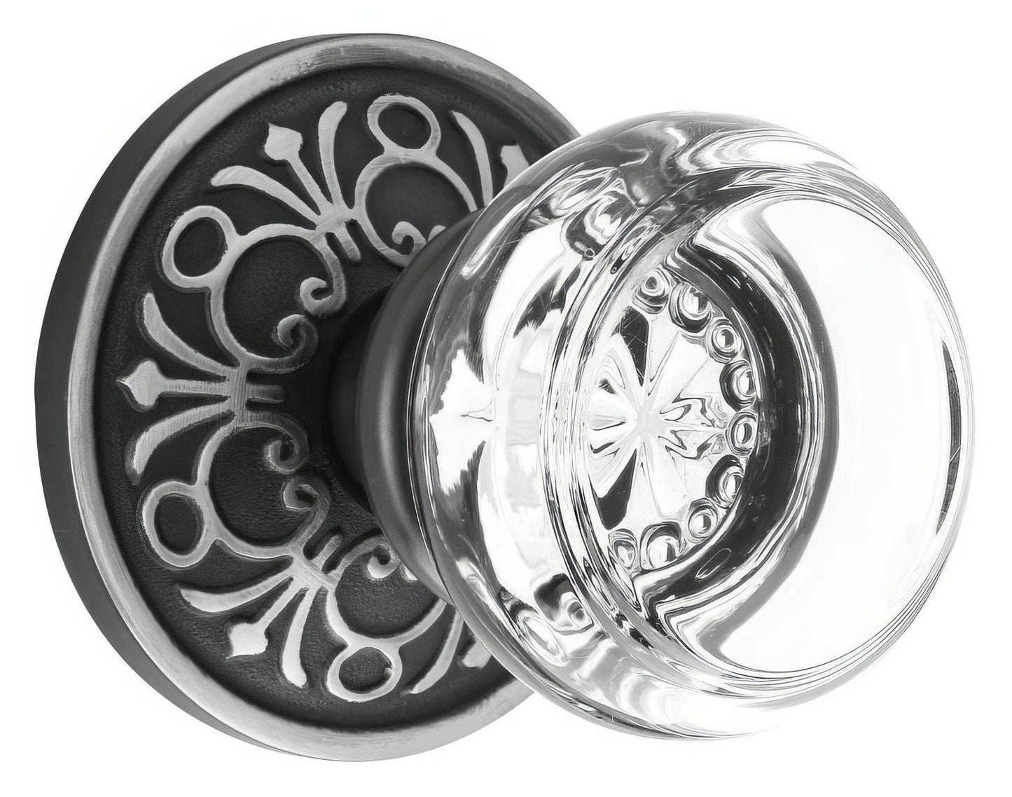 Emtek C8200GT Georgetown Crystal Privacy Door Knob with Brass Rosette and the CF Mechanism