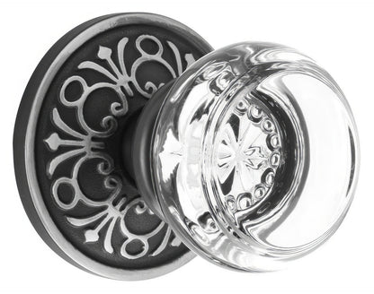 Emtek C8200GT Georgetown Crystal Privacy Door Knob with Brass Rosette and the CF Mechanism