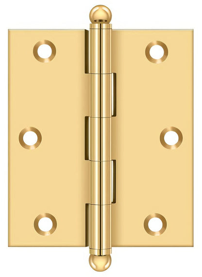 Deltana CH3025 3" x 2-1/2" Hinge with Ball Tip Finials