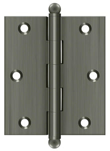 Deltana CH3025 3" x 2-1/2" Hinge with Ball Tip Finials