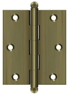 Deltana CH3025 3" x 2-1/2" Hinge with Ball Tip Finials