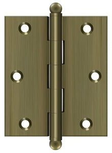 Deltana CH3025 3" x 2-1/2" Hinge with Ball Tip Finials