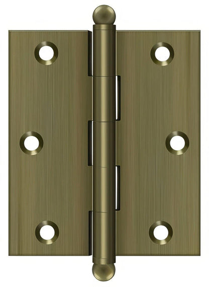 Deltana CH3025 3" x 2-1/2" Hinge with Ball Tip Finials