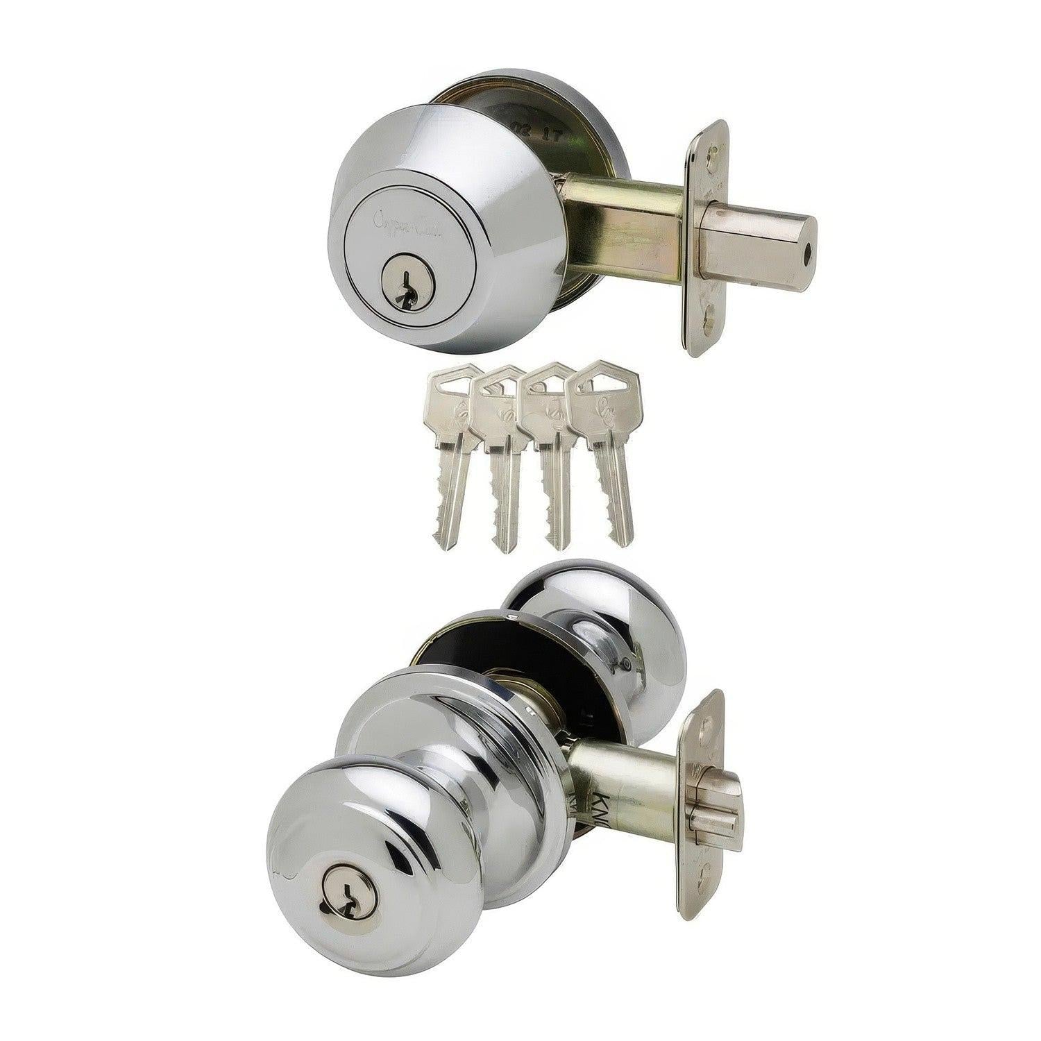 Copper Creek CKDB141 Colonial Single Cylinder Keyed Entry Knob Set Combo Pack with Deadbolt