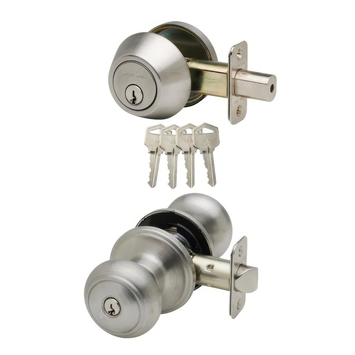 Copper Creek CKDB141 Colonial Single Cylinder Keyed Entry Knob Set Combo Pack with Deadbolt