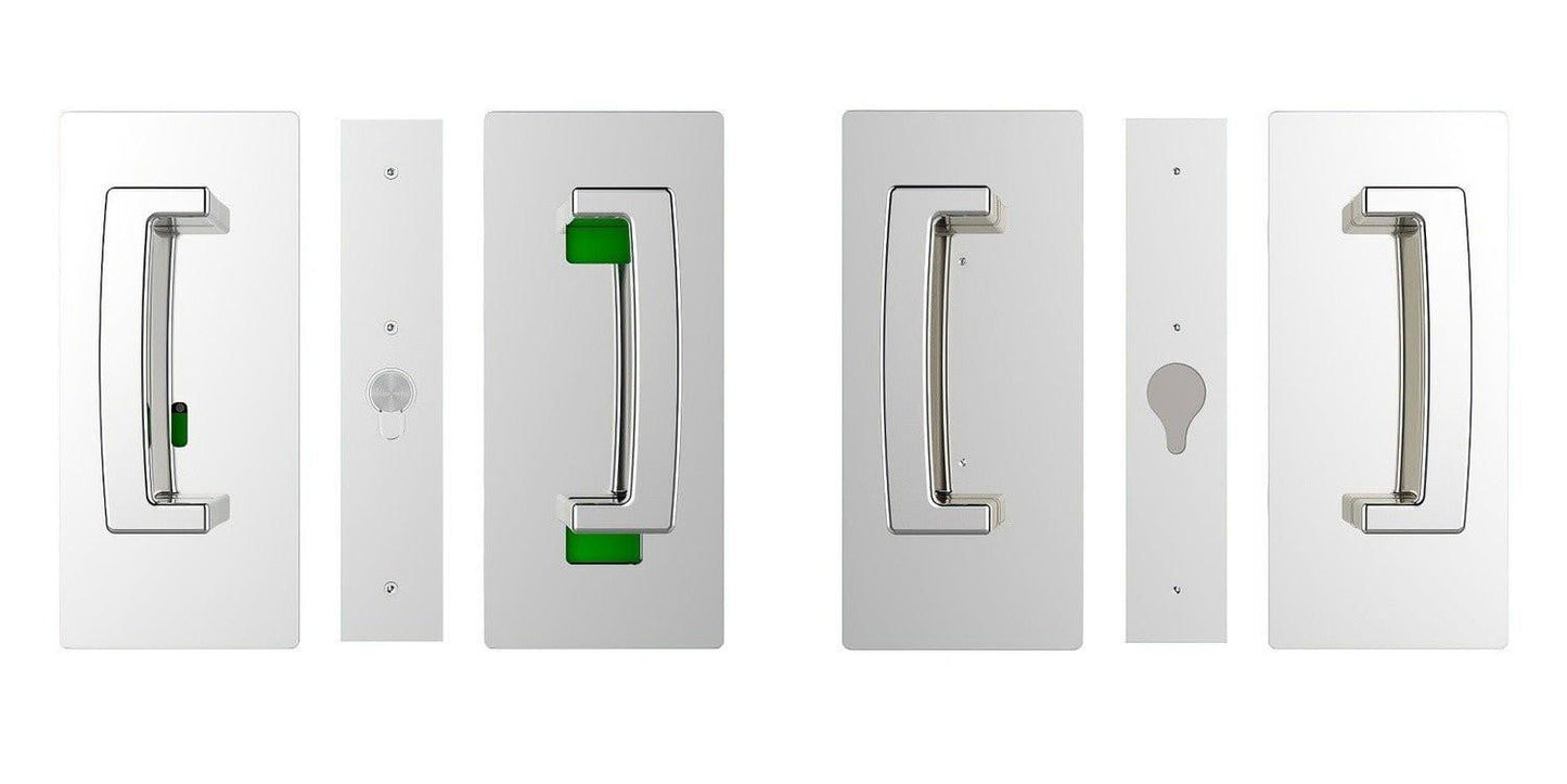 Cavilock CL406D038 ADA Bi-Parting Privacy Pocket Door Set with Emergency Release for 1-3/8 Inch Thick Doors