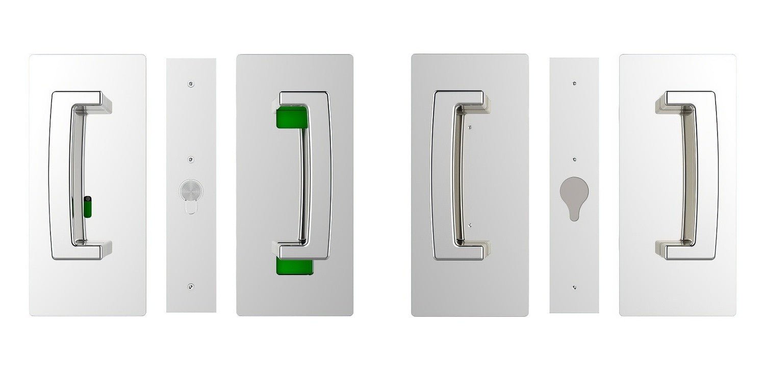 Cavilock CL406D038 ADA Bi-Parting Privacy Pocket Door Set with Emergency Release for 1-3/8 Inch Thick Doors