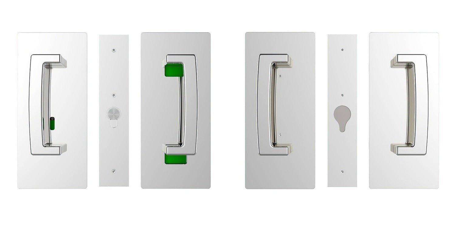 Cavilock CL406D043 ADA Bi-Parting Privacy Pocket Door Set with Emergency Release for 1-3/4 Inch Thick Doors