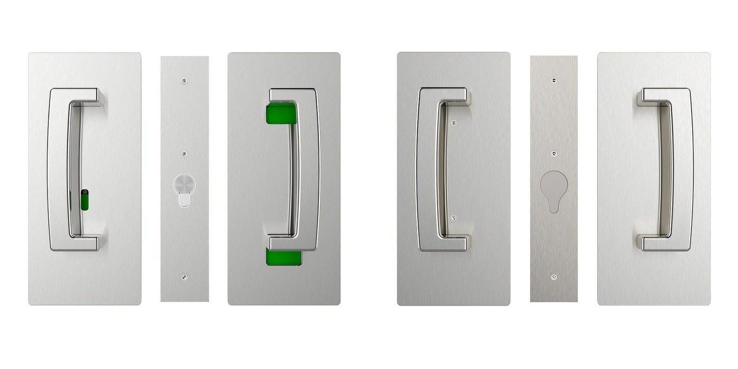 Cavilock CL406D038 ADA Bi-Parting Privacy Pocket Door Set with Emergency Release for 1-3/8 Inch Thick Doors