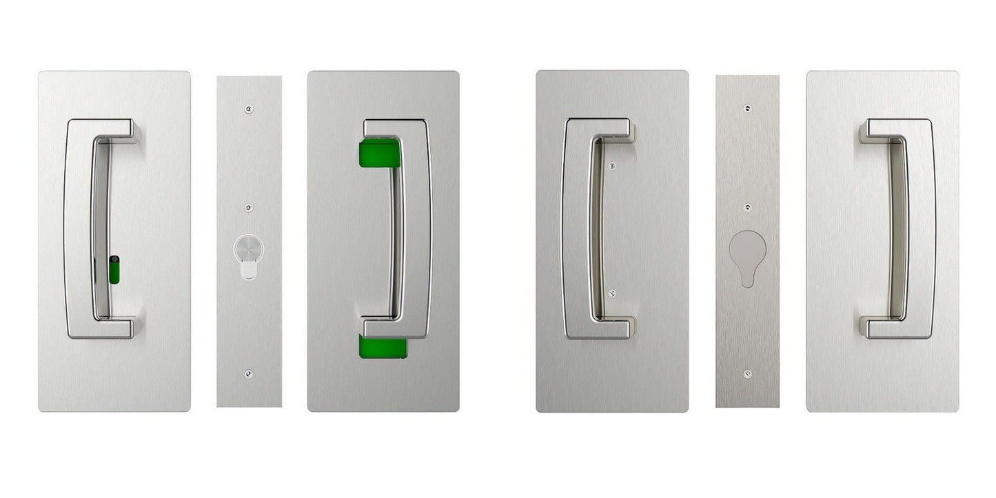 Cavilock CL406D038 ADA Bi-Parting Privacy Pocket Door Set with Emergency Release for 1-3/8 Inch Thick Doors