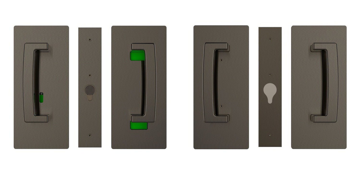 Cavilock CL406D038 ADA Bi-Parting Privacy Pocket Door Set with Emergency Release for 1-3/8 Inch Thick Doors