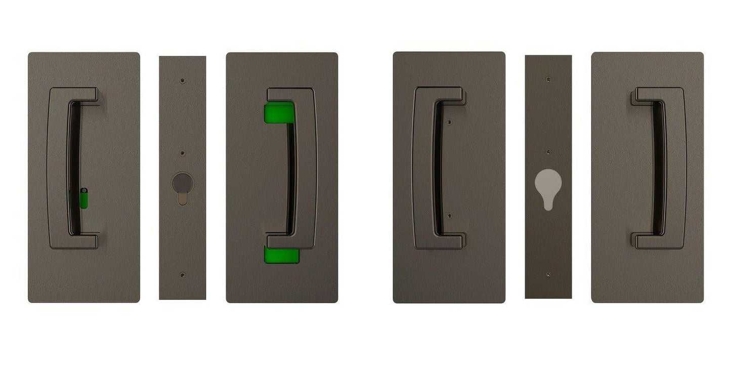 Cavilock CL406D043 ADA Bi-Parting Privacy Pocket Door Set with Emergency Release for 1-3/4 Inch Thick Doors