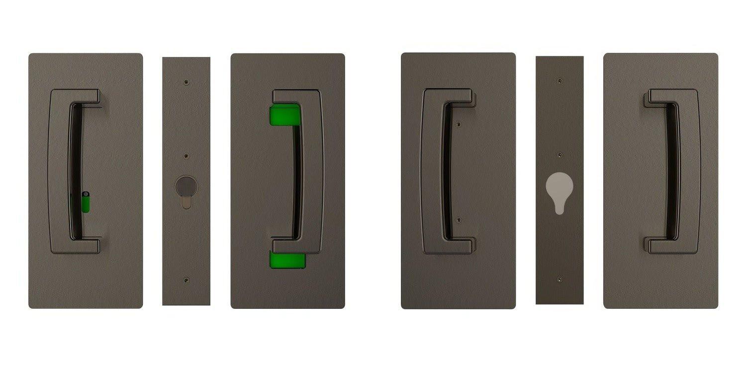 Cavilock CL406D043 ADA Bi-Parting Privacy Pocket Door Set with Emergency Release for 1-3/4 Inch Thick Doors