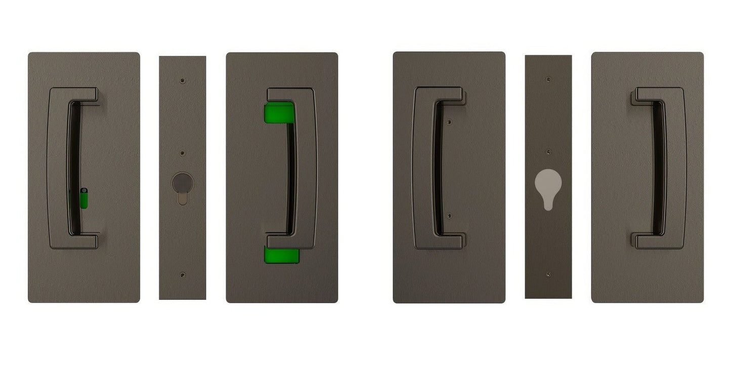 Cavilock CL406D043 ADA Bi-Parting Privacy Pocket Door Set with Emergency Release for 1-3/4 Inch Thick Doors