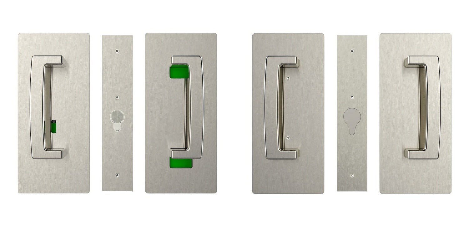 Cavilock CL406D043 ADA Bi-Parting Privacy Pocket Door Set with Emergency Release for 1-3/4 Inch Thick Doors