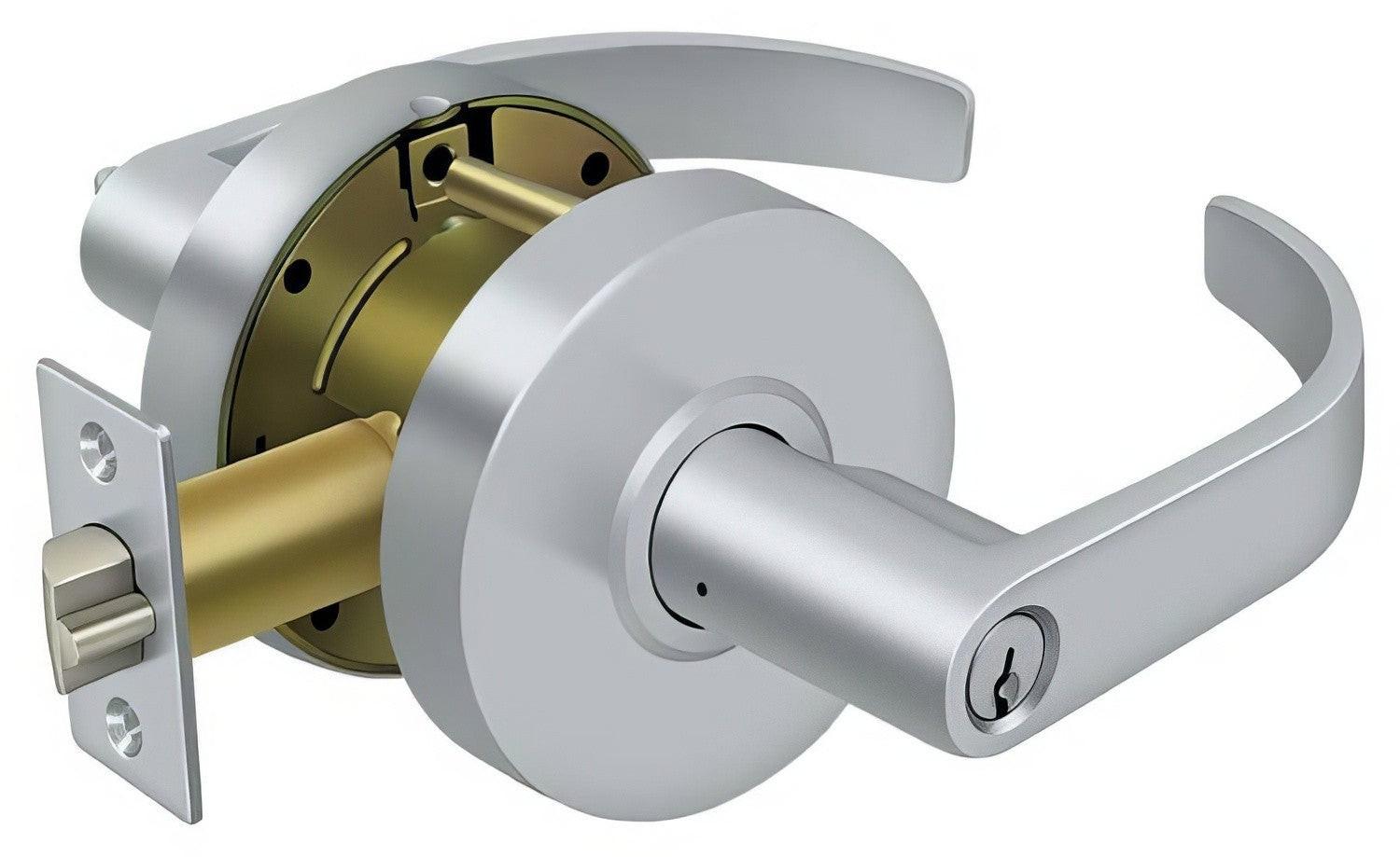 Deltana CL609EVC Modern Single Cylinder Grade 2 Classroom Door Lever.