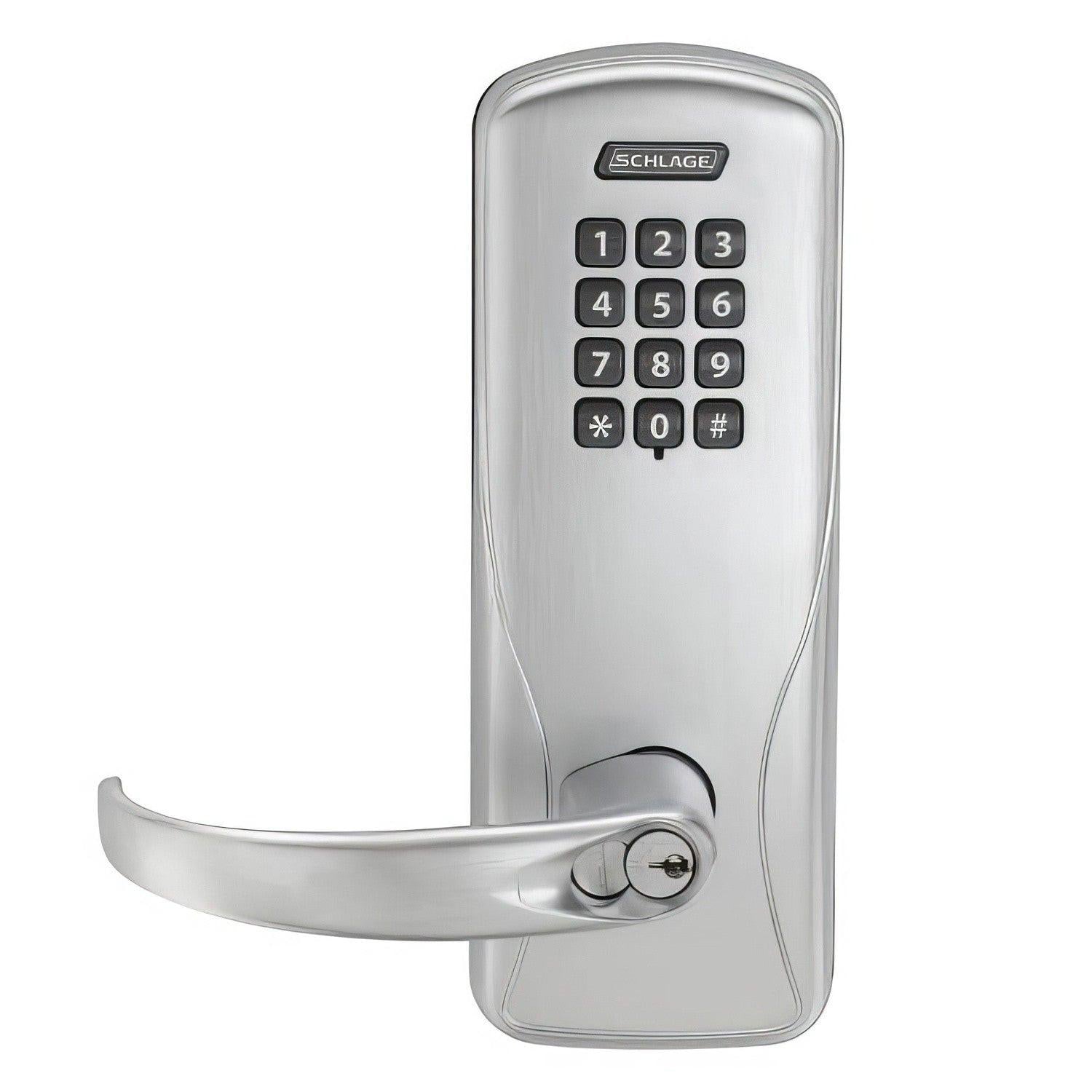 Schlage CO100993R70KPSPA626B CO-Series Commercial Electronic Rim with Keypad and Sparta Lever