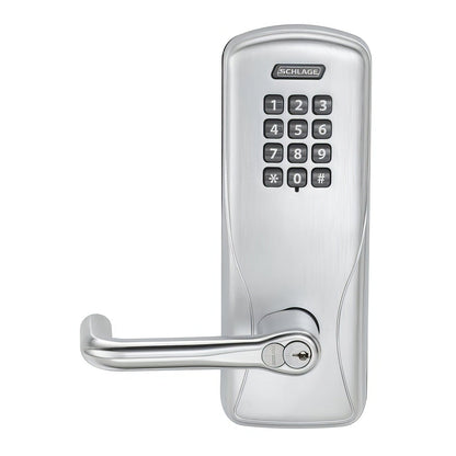 Schlage CO-100-CY-70-KP-TLR CO-Series Commercial Electronic Cylindrical Lock with Keypad and Tubular Lever