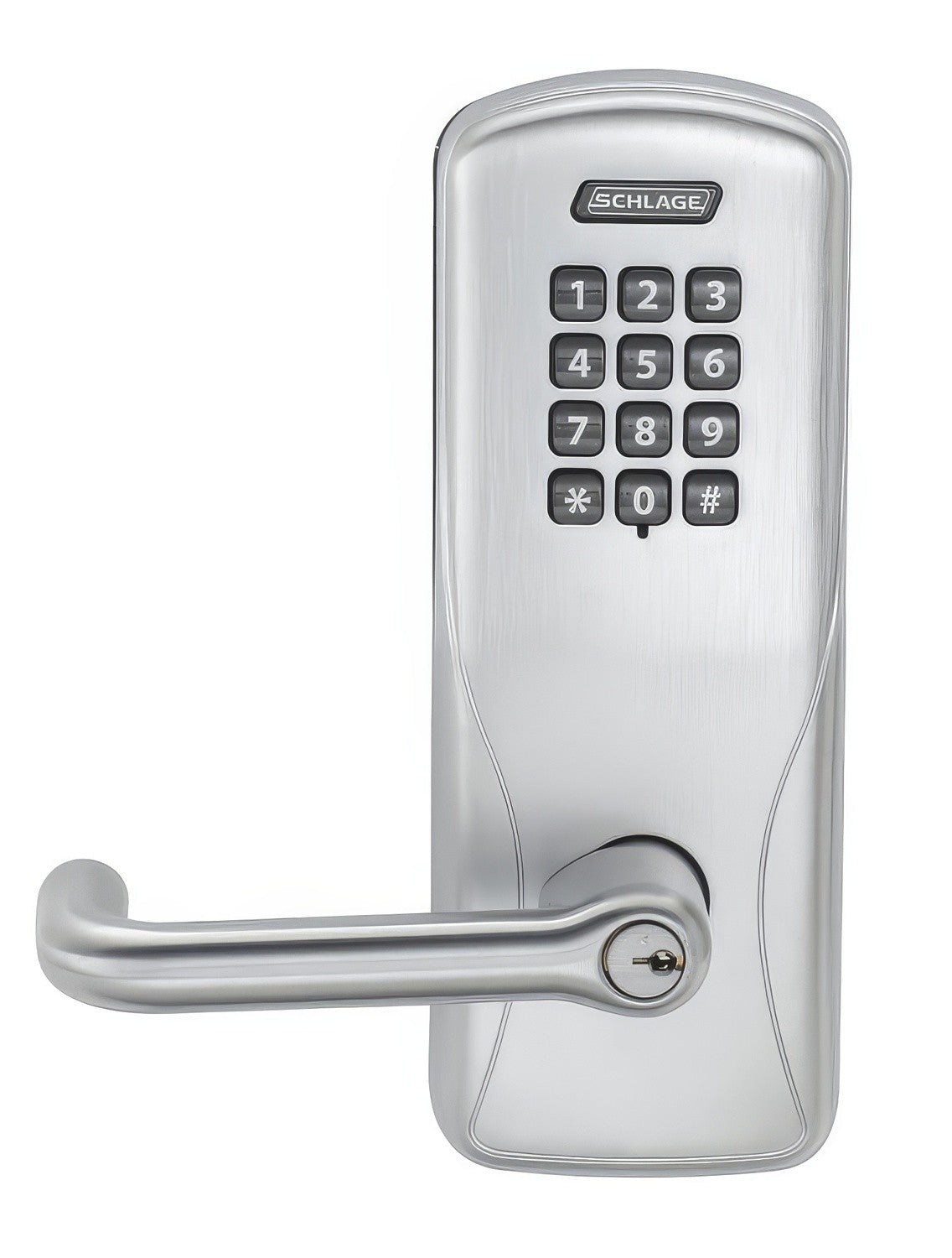 Schlage CO-100-CY-70-KP-TLR CO-Series Commercial Electronic Cylindrical Lock with Keypad and Tubular Lever