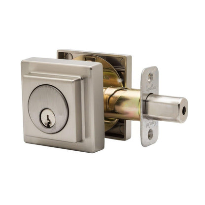Copper Creek DBS2410 Mid Century Modern Keyed Entry Single Cylinder Deadbolt with Square Rosette.