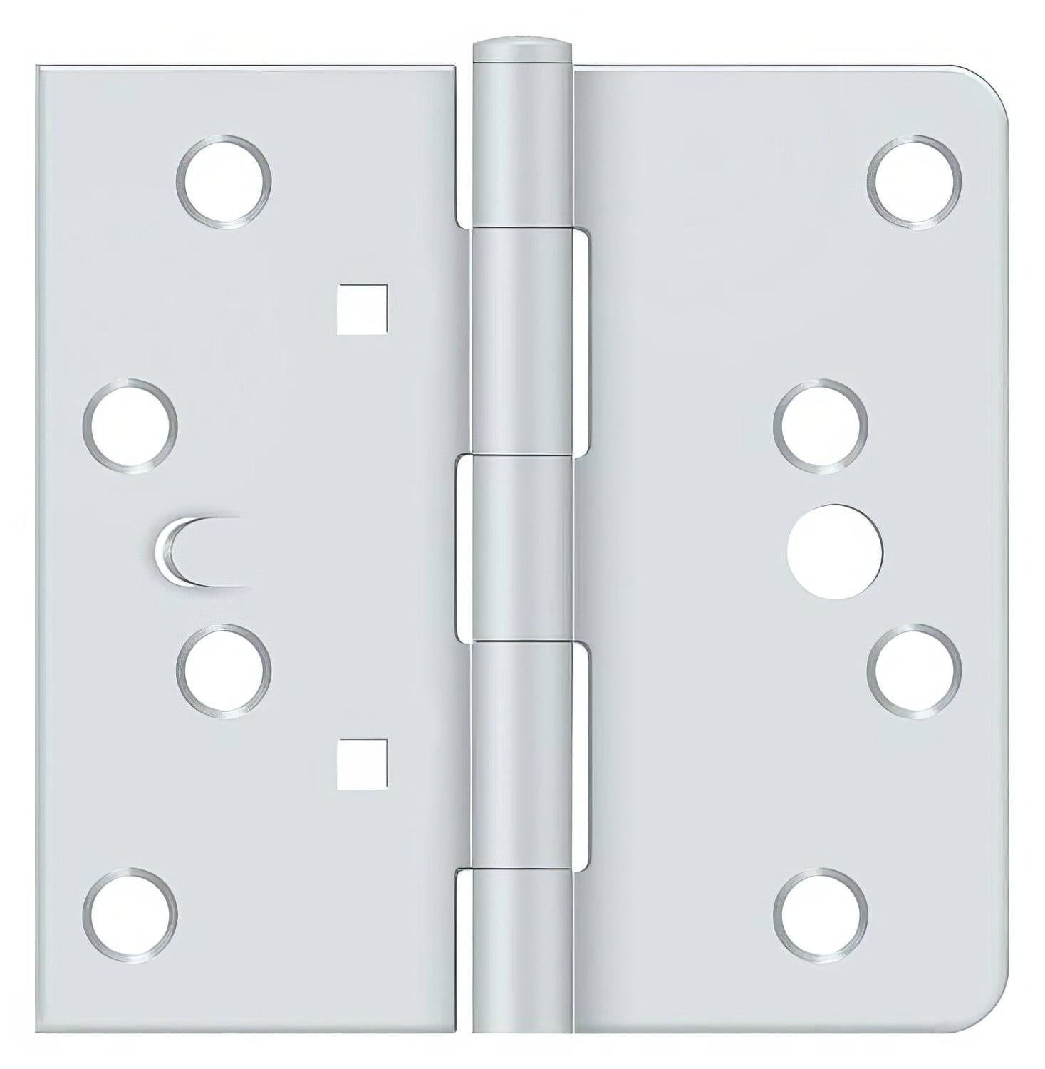 Deltana DE4404TTUSP 4" x 4" 1/4" Radius Corner Plain Bearing Door Hinge.