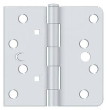 Deltana DE4404TTUSP 4" x 4" 1/4" Radius Corner Plain Bearing Door Hinge.