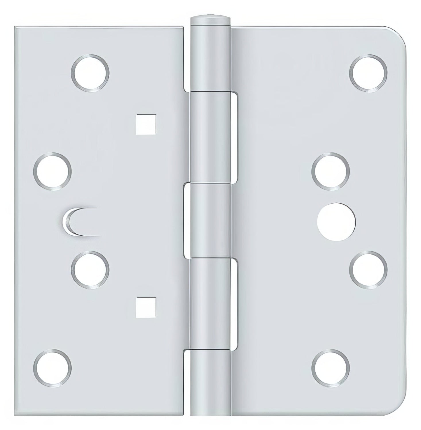 Deltana DE4404TTUSP 4" x 4" 1/4" Radius Corner Plain Bearing Door Hinge