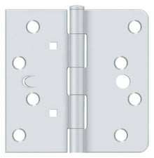 Deltana DE4404TTUSP 4" x 4" 1/4" Radius Corner Plain Bearing Door Hinge