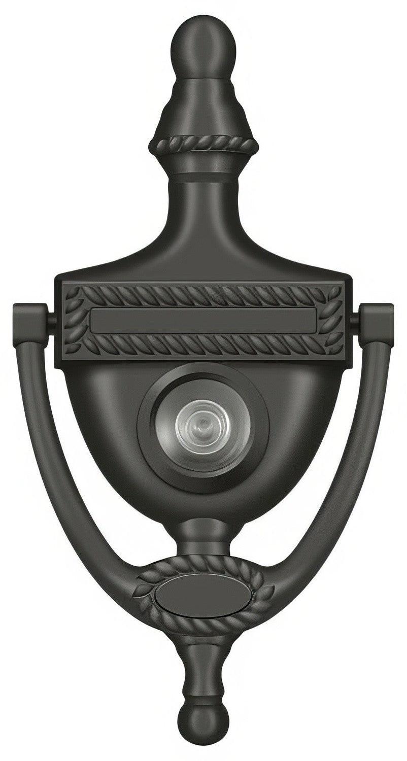 Deltana DKV6R 6" x 3-1/8" Victorian Rope Door Knocker with Glass Lens Viewer.